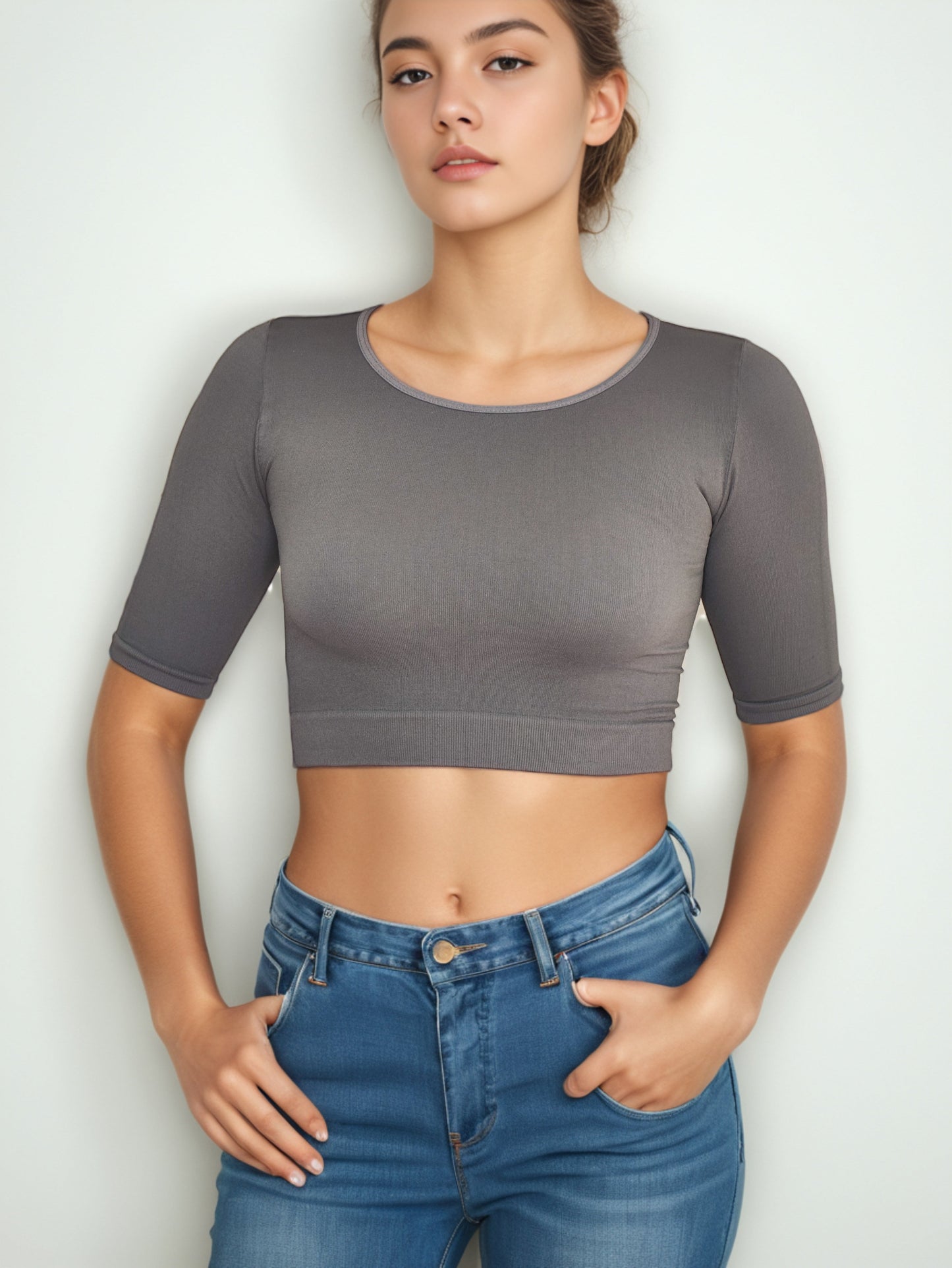 BLUSA MANGA 3/4 CUELLO REDONDO