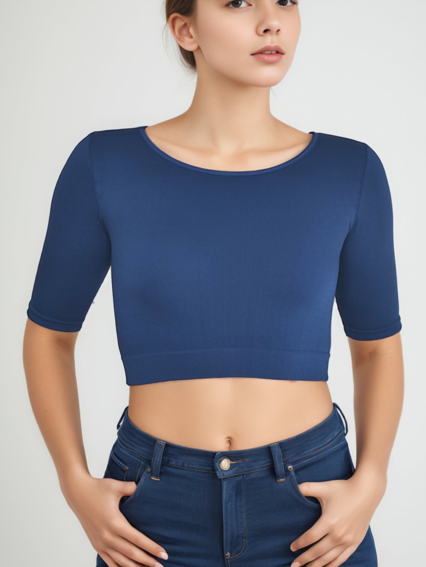 BLUSA MANGA 3/4 CUELLO REDONDO