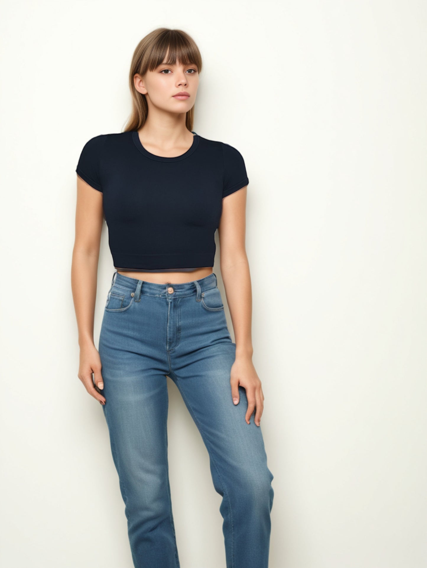 BLUSA MANGA CORTA CUELLO REDONDO