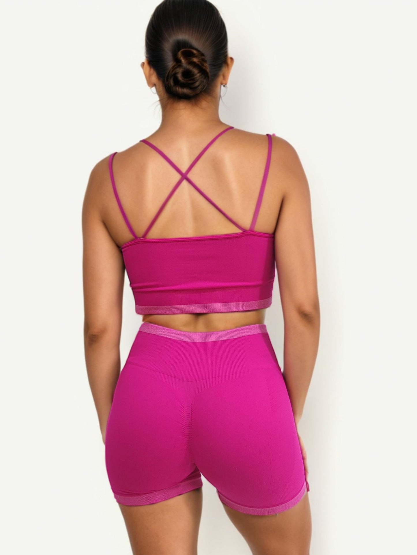 CONJUNTO SHORT SOLIDO + TOP DOBLE TIRANTE