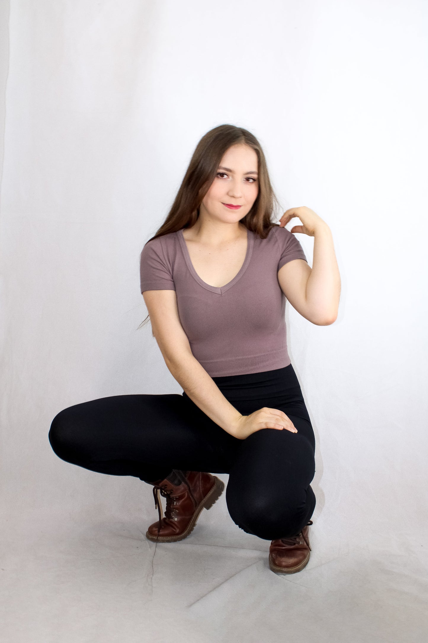 BLUSA CUELLO V MANGA CORTA