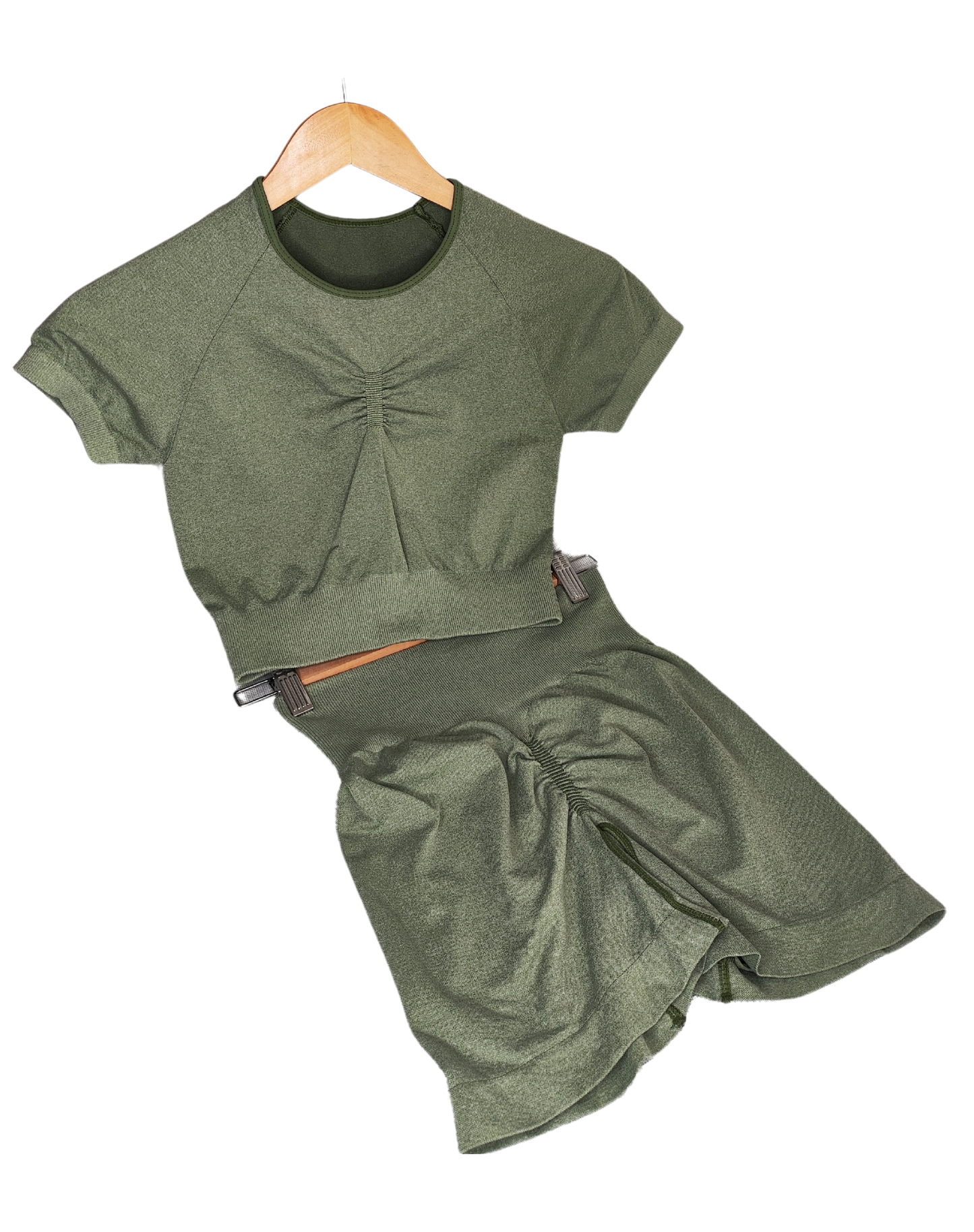 CONJUNTO JASPEADO CROP TOP + SHORT CON PUSH UP