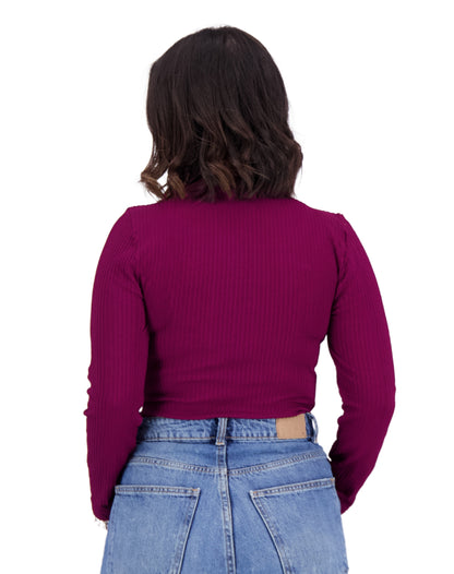 BLUSA MANGA LARGA TIPO CORSET