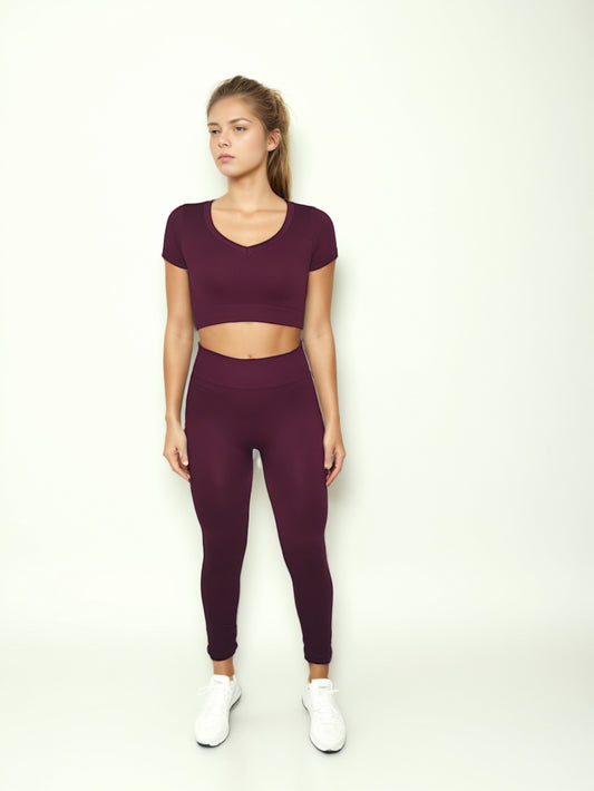 CONJUNTO PUNTEADO LEGGING + CROP TOP