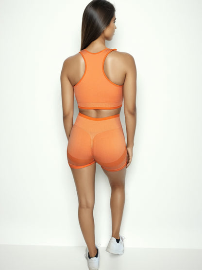 CONJUNTO FRANJAS BICOLOR SHORT + TOP