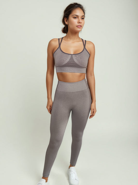 CONJUNTO LEGGING CUADROS + TOP OLIMPICO CON ESCOTE