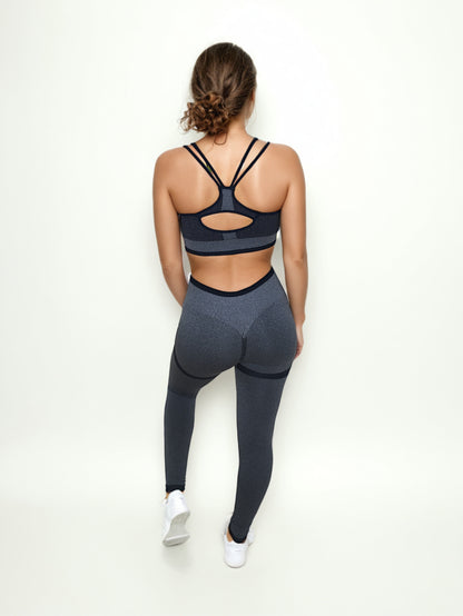 CONJUNTO LEGGING FRANJAS + TOP TIRANTE FRANJAS