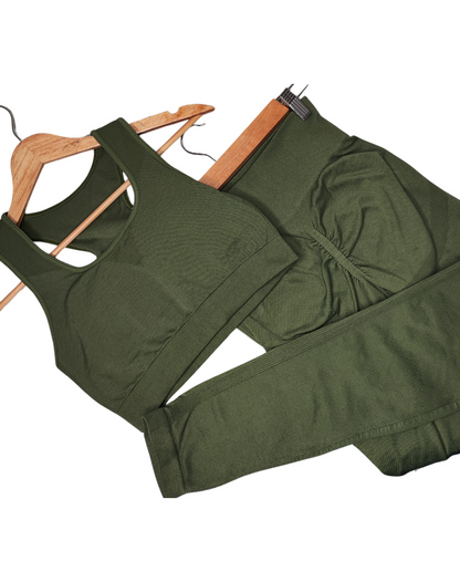 CONJUNTO LEGGING SOLIDO FRANJAS + TOP OLIMPICO FRANJAS