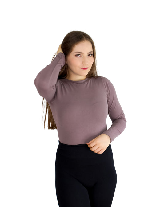 BLUSA MANGA LARGA CUELLO REDONDO