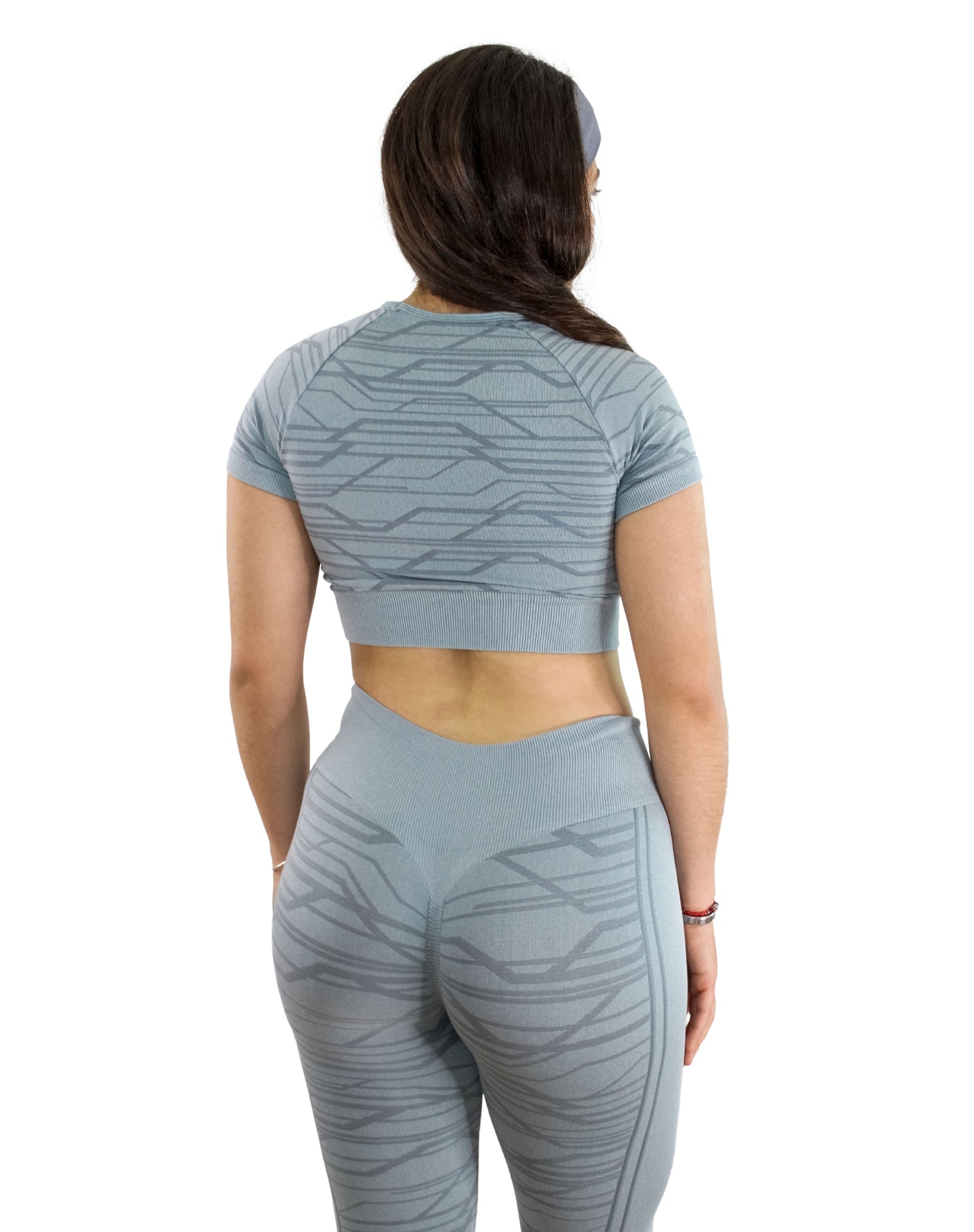 CONJUNTO DISEÑO RAYADO LEGGING + CROP TOP