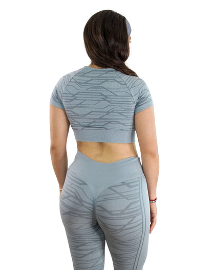 CONJUNTO DISEÑO RAYADO LEGGING + CROP TOP
