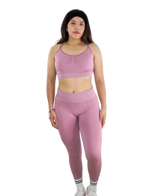 CONJUNTO JASPEADO CON PUSH UP TOP + LEGGING