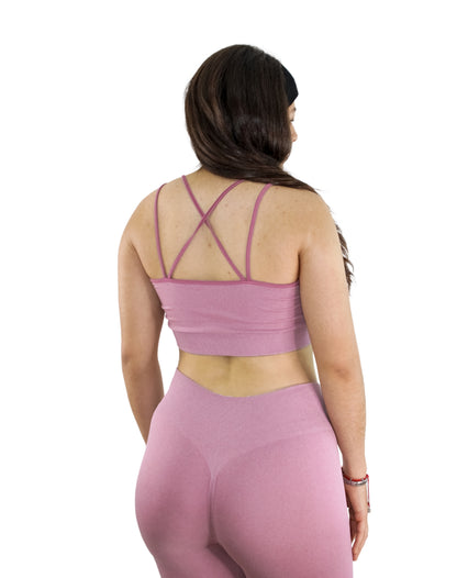 CONJUNTO JASPEADO CON PUSH UP TOP + LEGGING