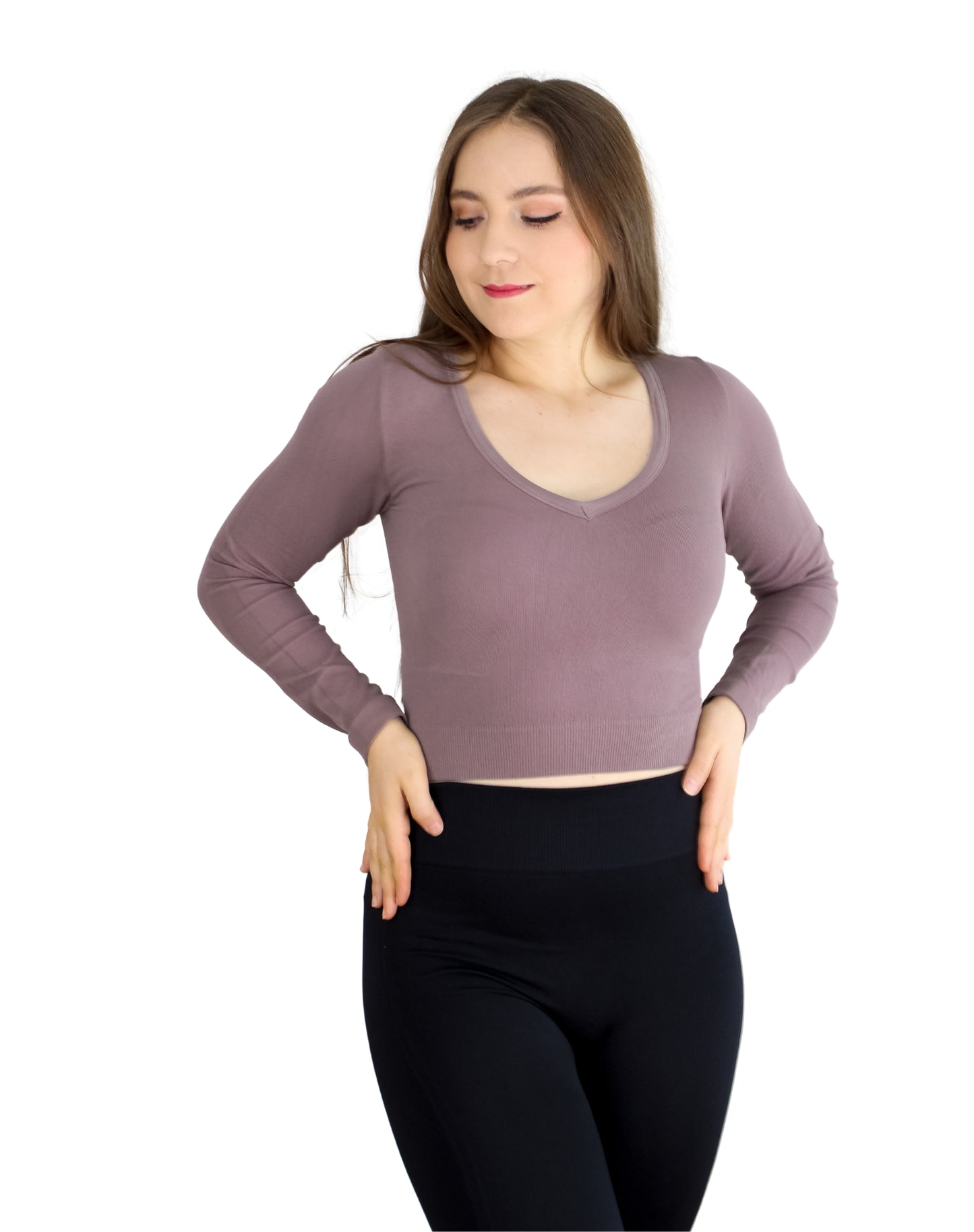 BLUSA MANGA LARGA CUELLO V
