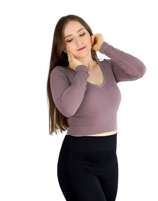 BLUSA MANGA LARGA CUELLO V