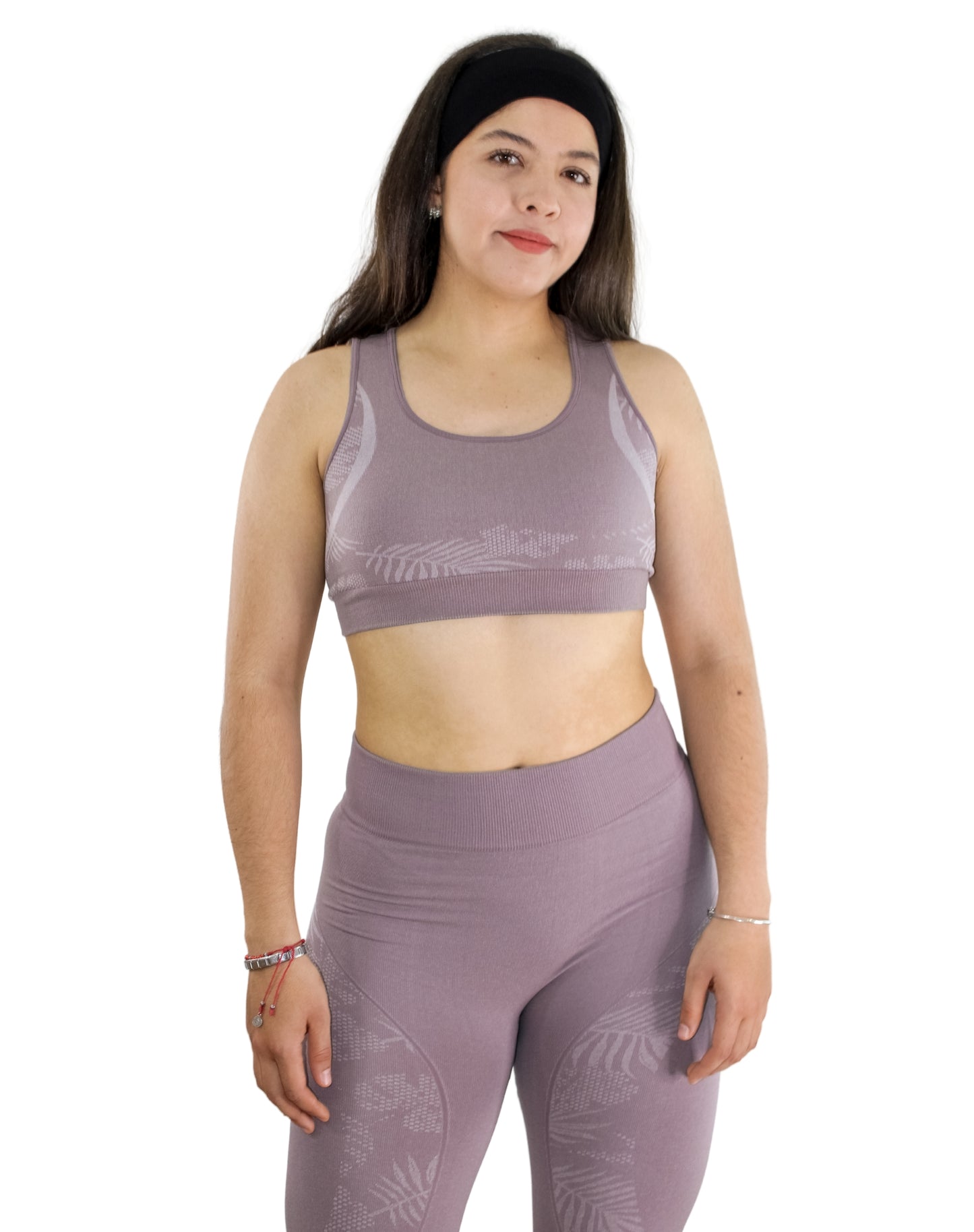 CONJUNTO CON DISEÑO DE FLORES LEGGING SIN PUSH UP + TOP OLIMPICO