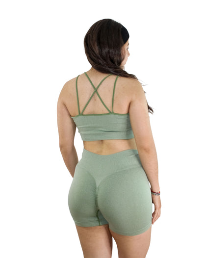 CONJUNTO JASPEADO TOP + SHORT CON PUSH UP