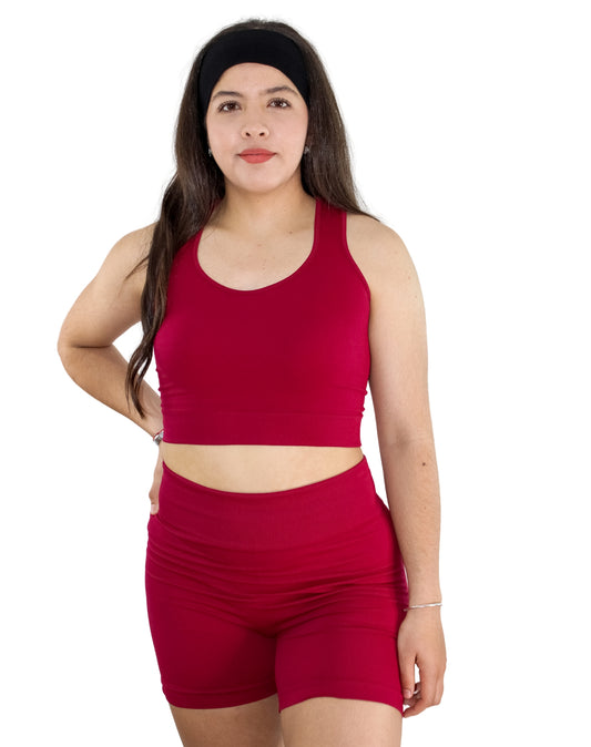 CONJUNTO TOP OLIMPICO SENCILLO + SHORT CORTO SIN PUSH UP