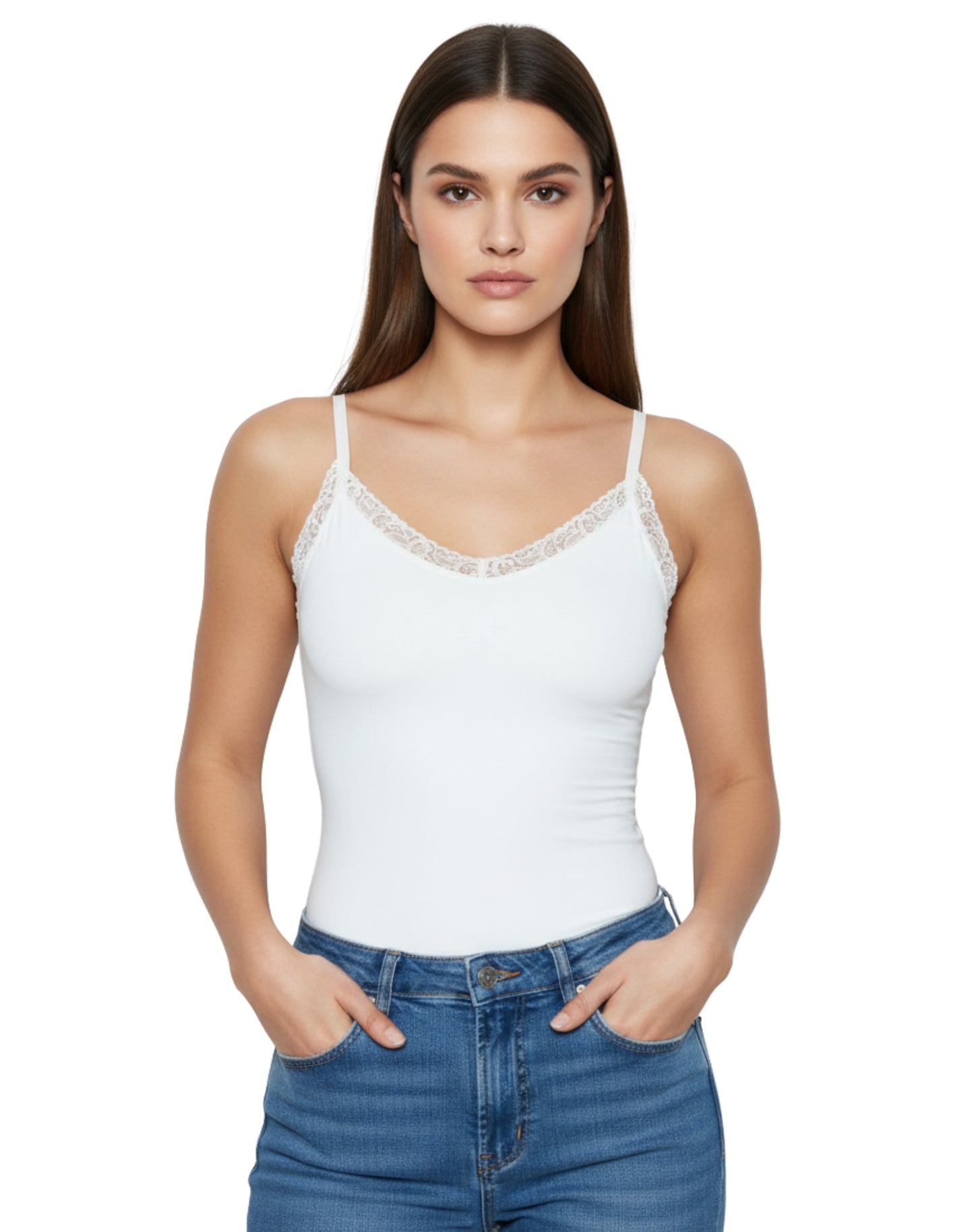 BLUSA BÁSICA CON DETALLES Y ENCAJE